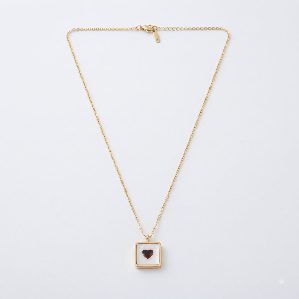 Golden Heart Frame Necklace