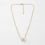 Pink Heart Crystal Pendant Necklace