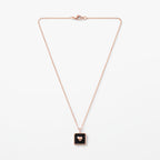 Rose Gold Black Heart Frame Necklace