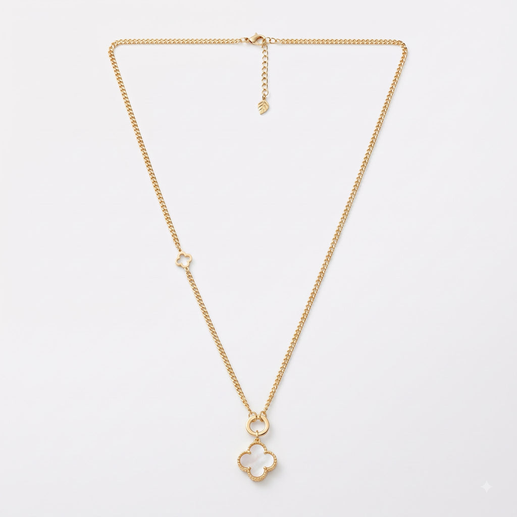 Pearl Clover Charm Necklace