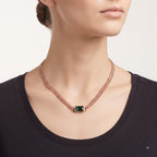 Emerald Rosegold Link Necklace