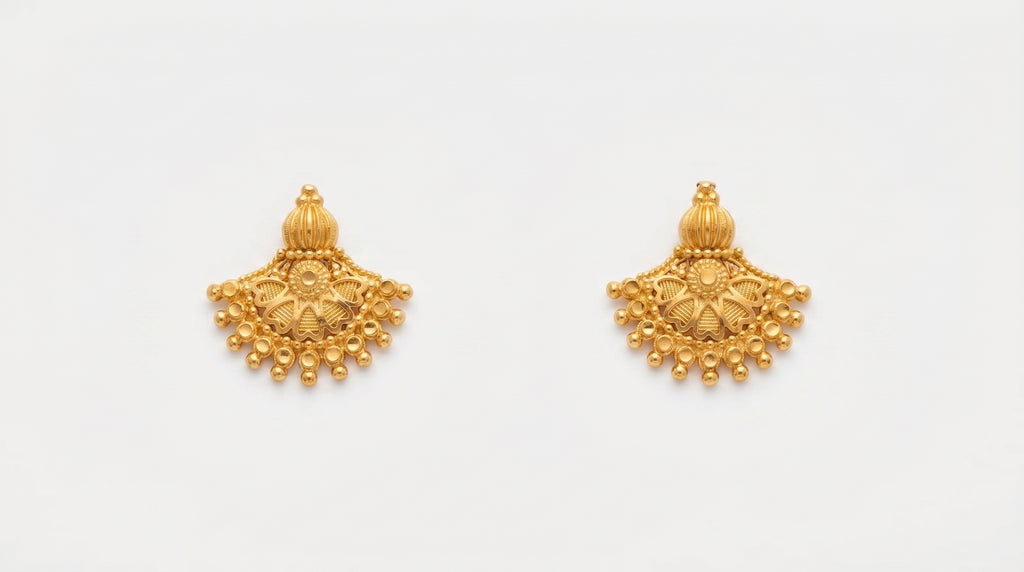 Royal Lotus Filigree Stud Earrings