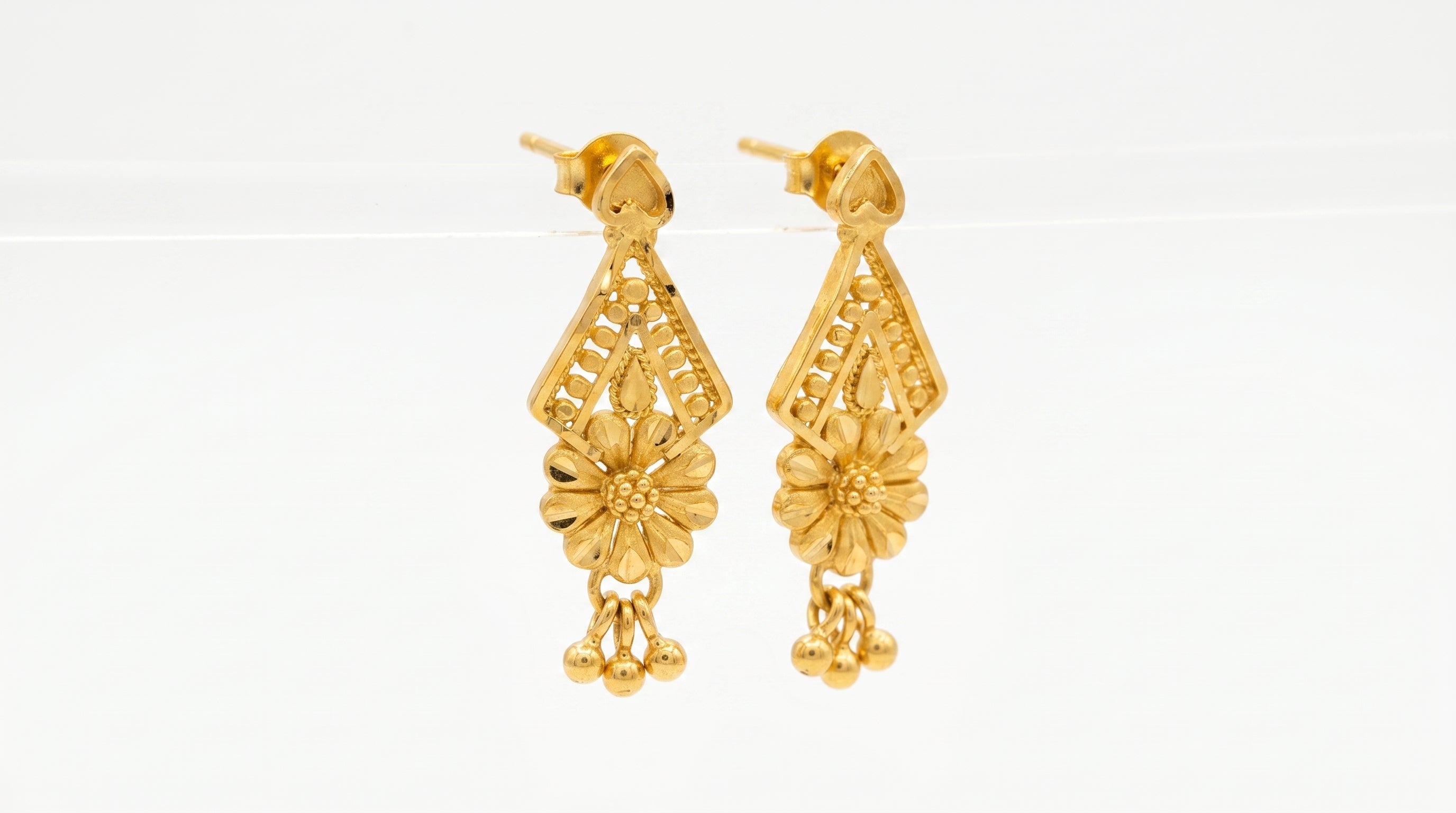 Floral Filigree Drop Earrings Main image