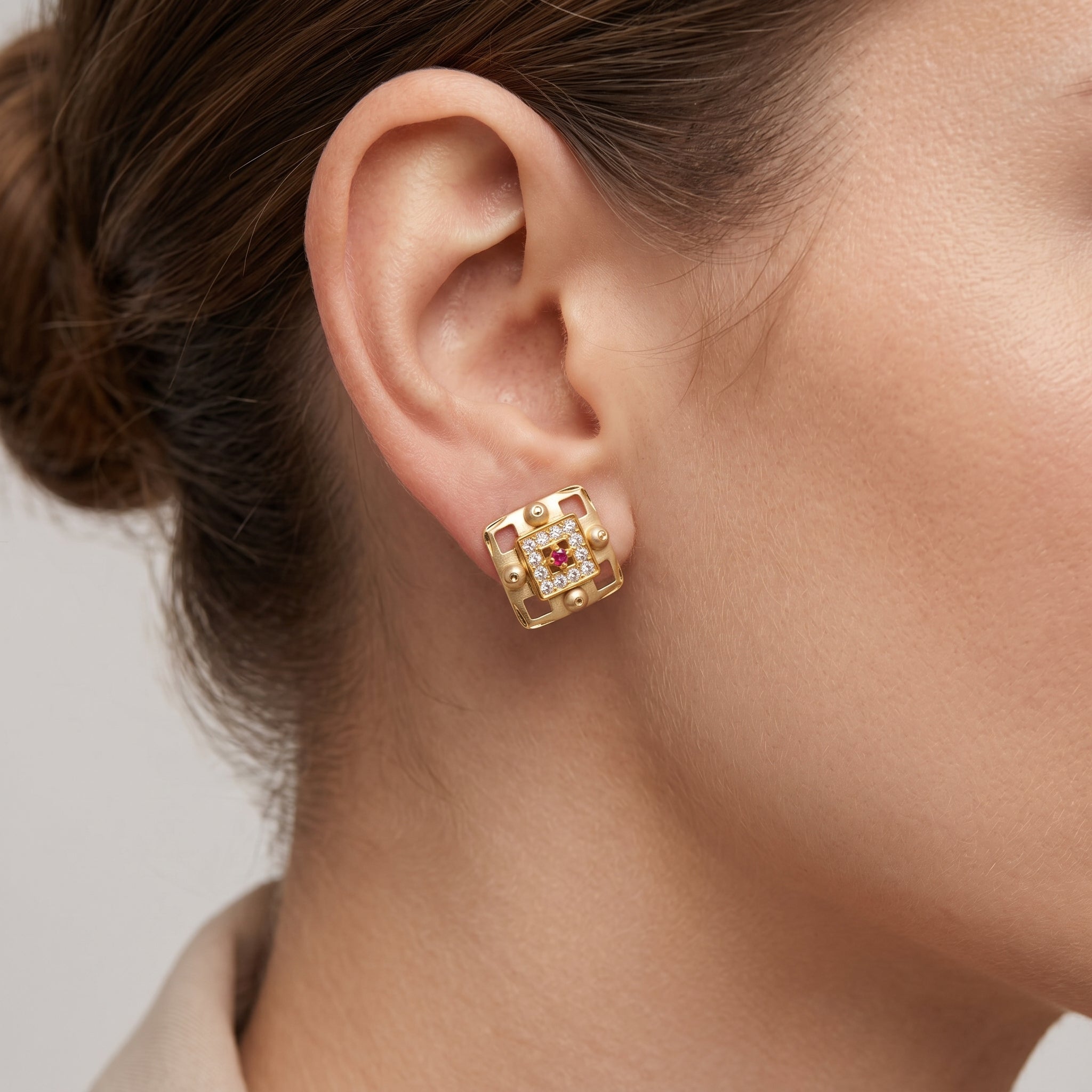Royal Chevron Dangle Earrings Secondary image