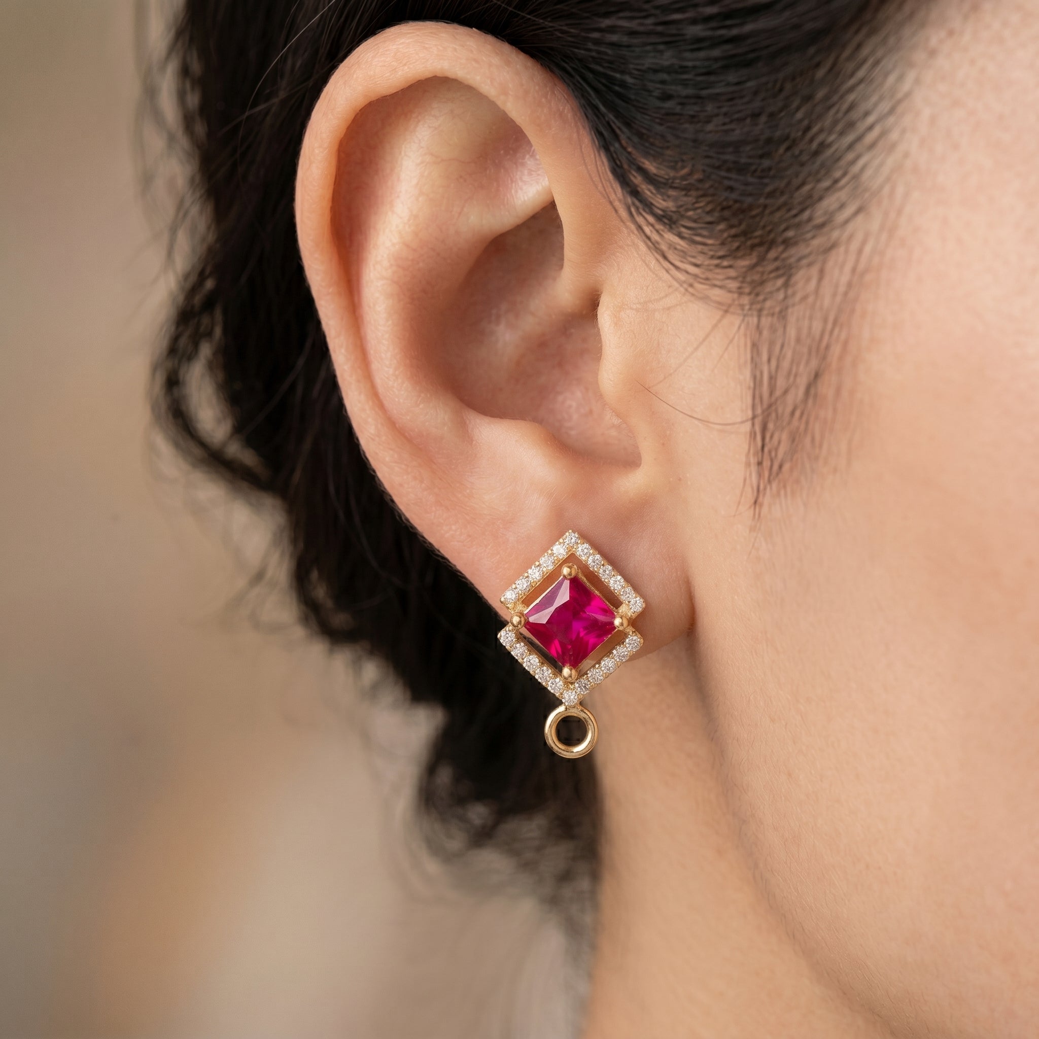 Ruby Princess Stud Earrings