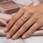 Eternal Twin Heart Open Ring