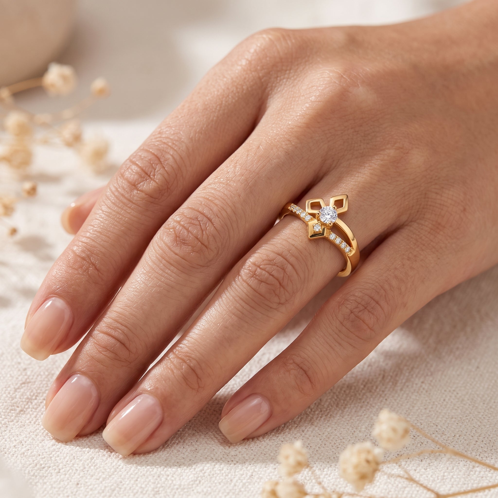 Celestial Spark Solitaire Ring