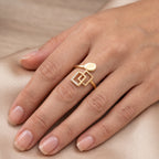 Modern Geo Charm Ring