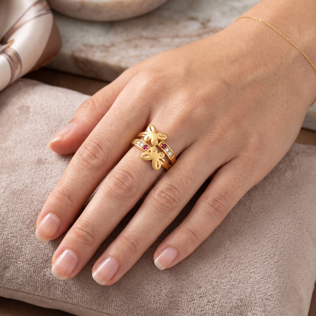 Golden Flutter Bloom Ring