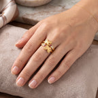 Golden Flutter Bloom Ring