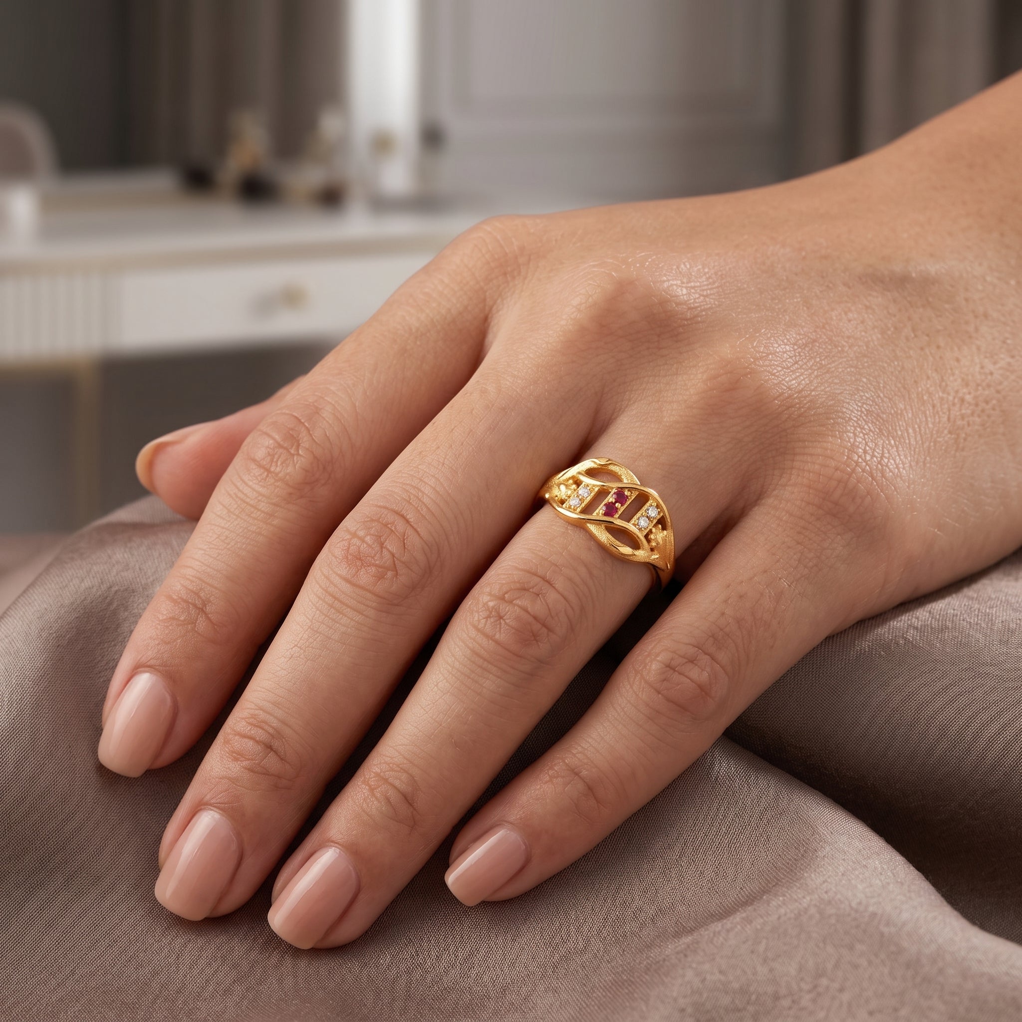 Ruby Elegance Wave Ring Secondary image