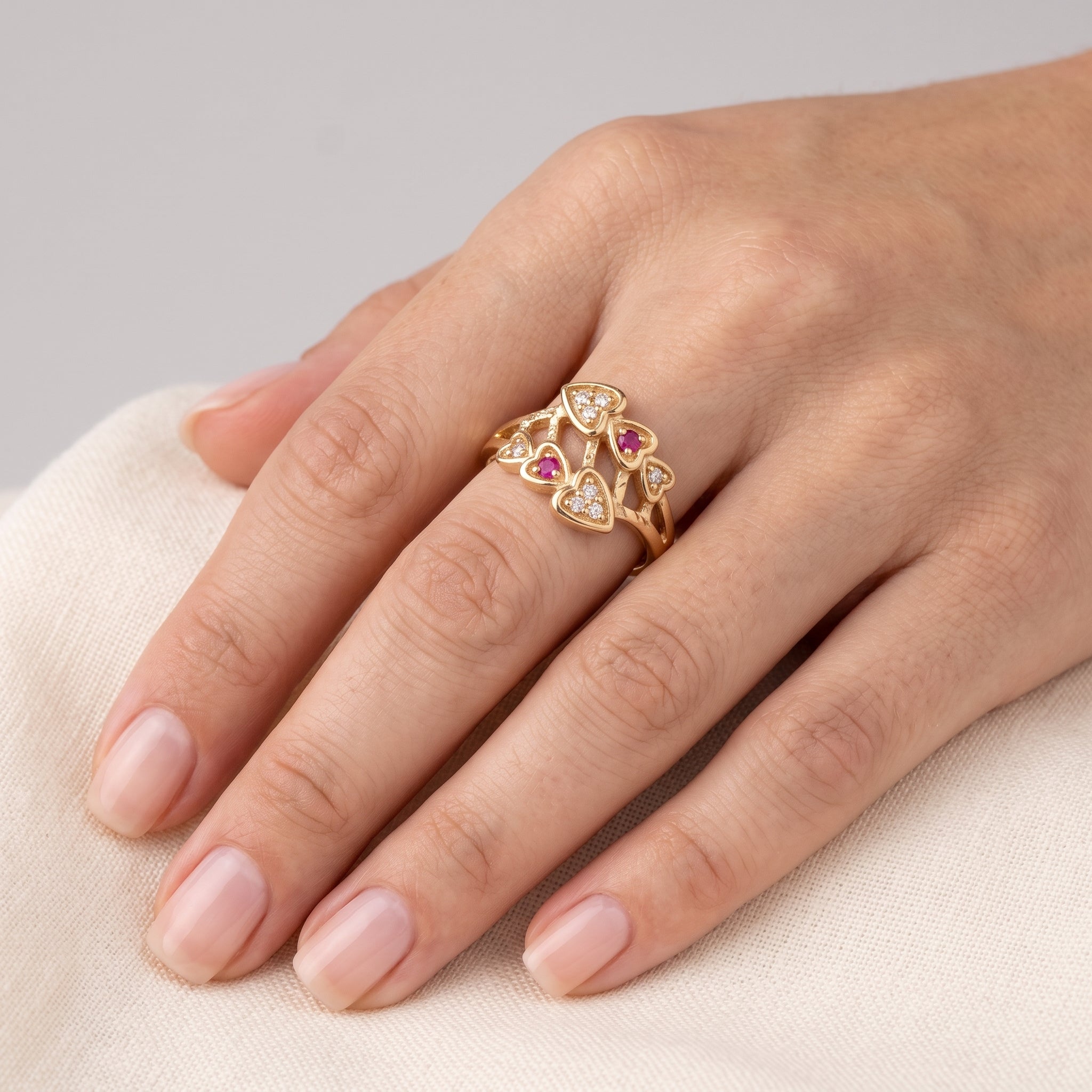 Blossom Hearts Cluster Ring Secondary image
