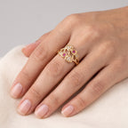 Blossom Hearts Cluster Ring