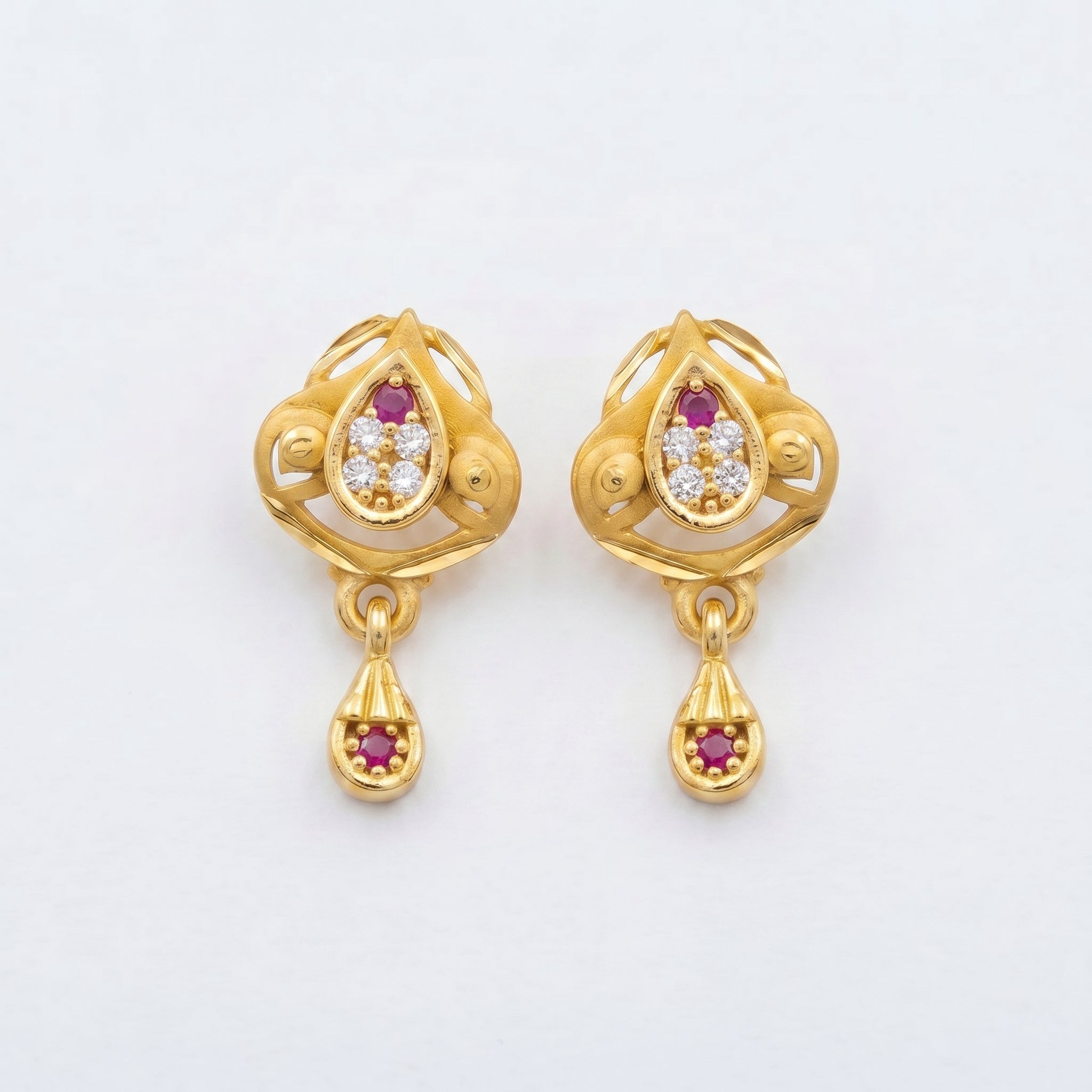 Ruby Teardrop Dangle Earrings Main image
