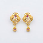Ruby Teardrop Dangle Earrings