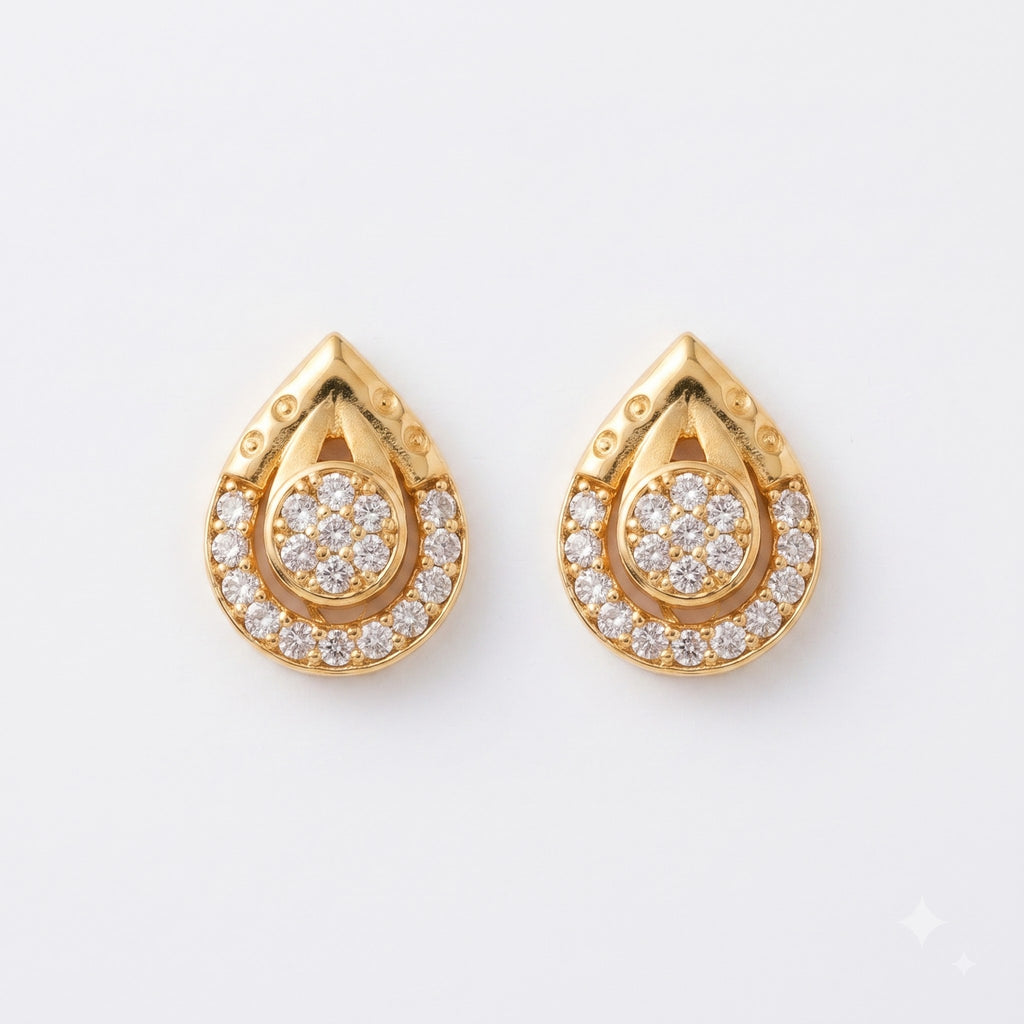 Diamond Eyedrop Stud Earrings