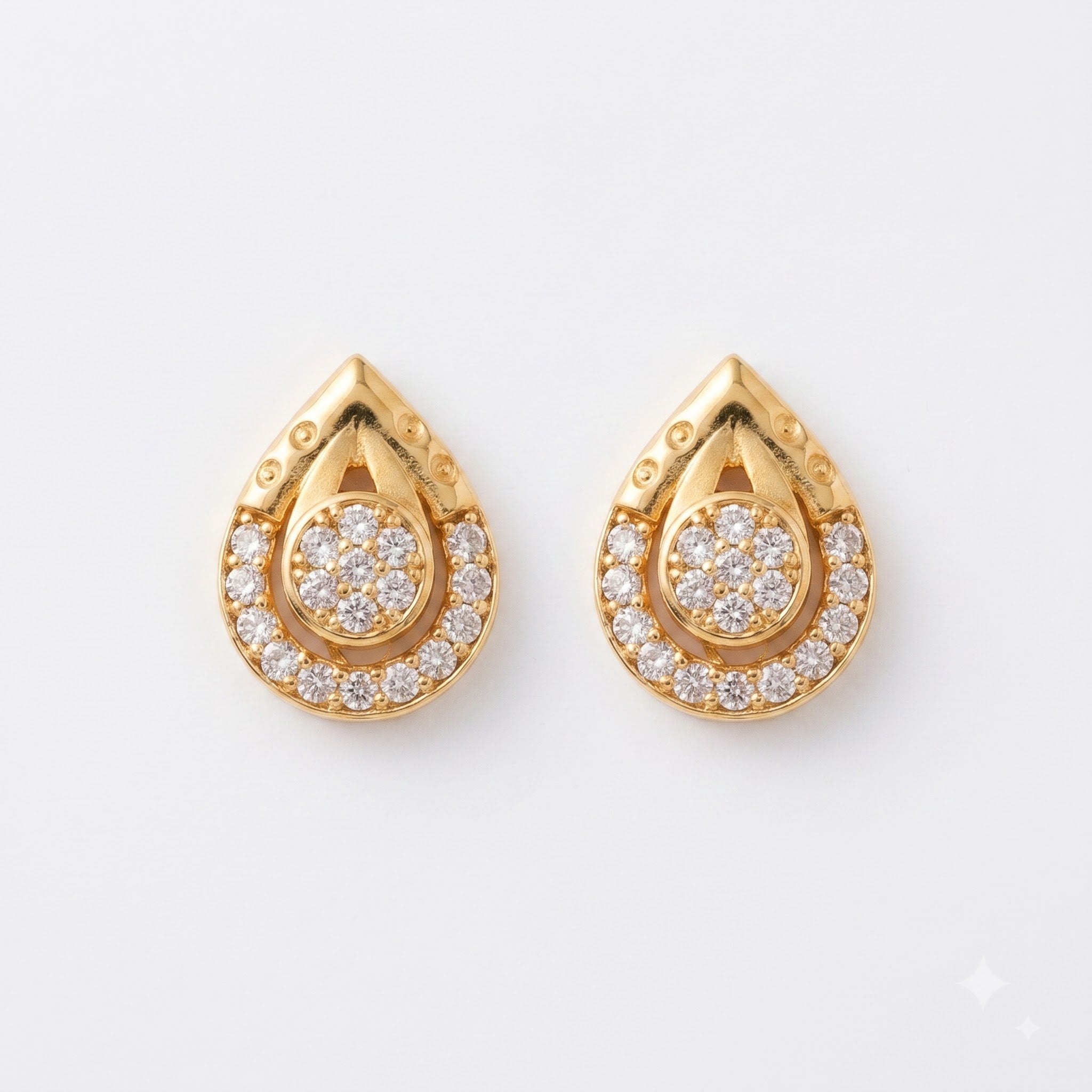 Diamond Eyedrop Stud Earrings