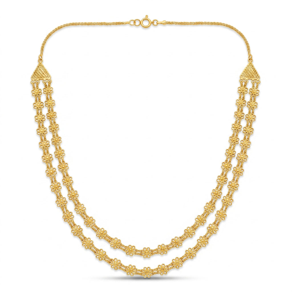 Maharashtrian Dual-Layer Floral Chain Haar