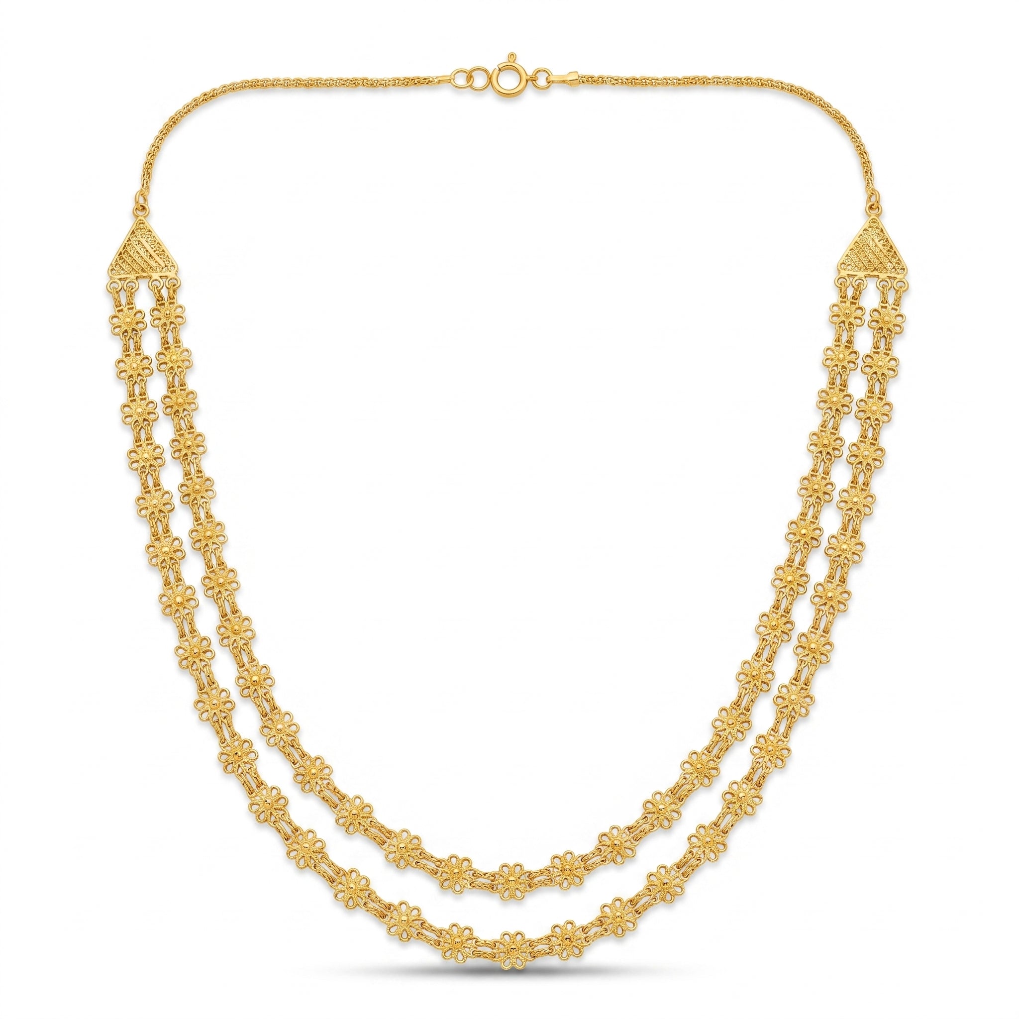 Maharashtrian Dual-Layer Floral Chain Haar