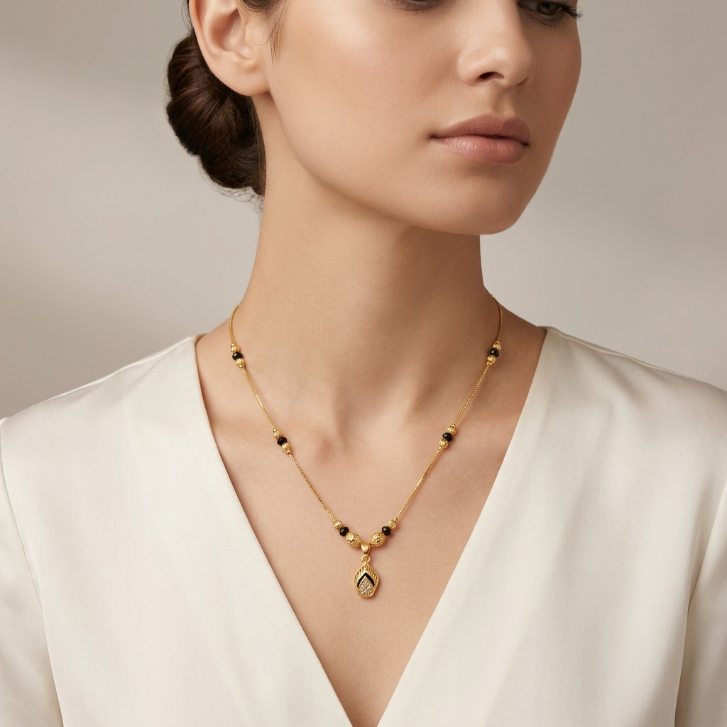 Swarna Teardrop Grace Mangalsutra Secondary image