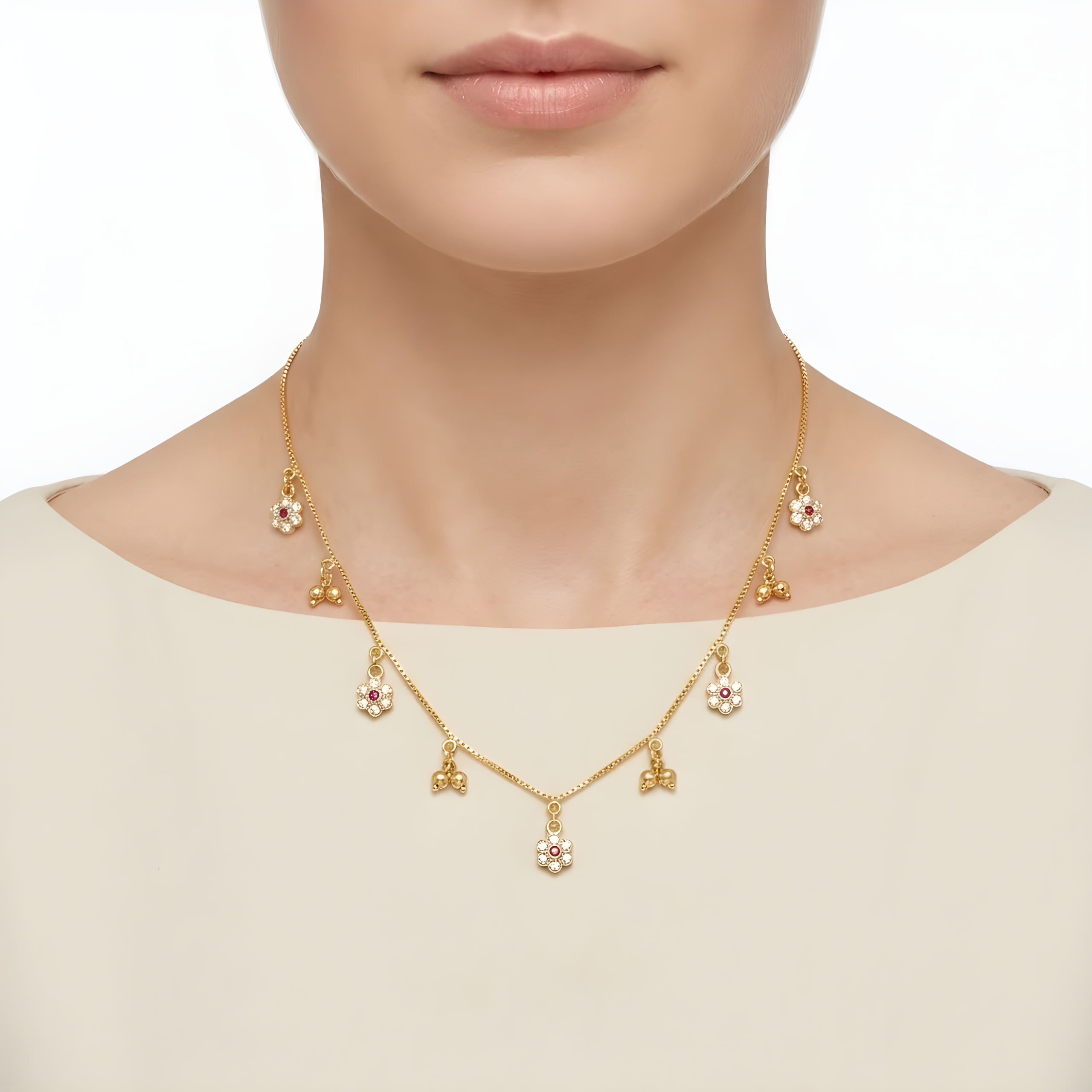 Floral charm Necklace Secondary image