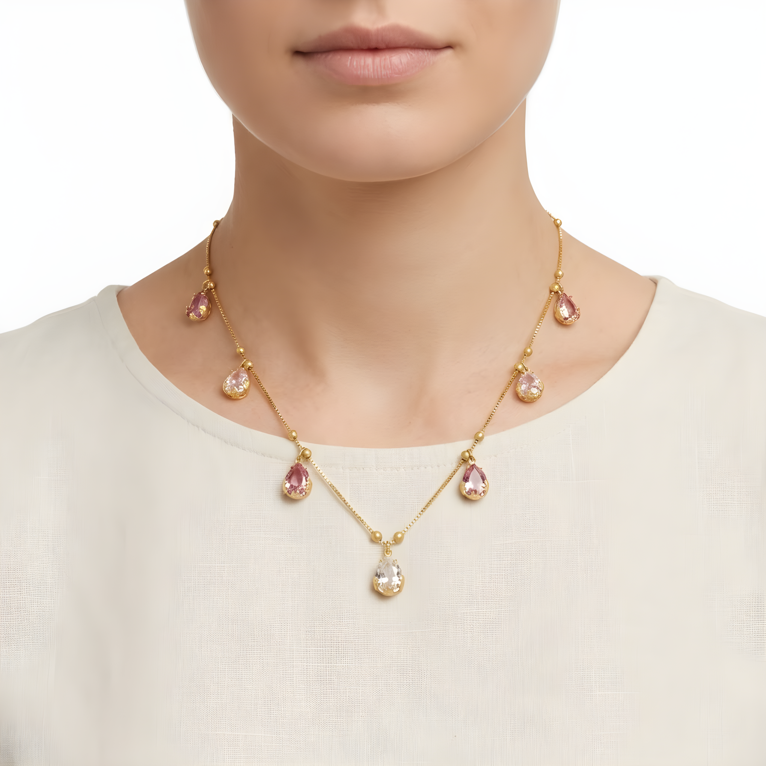 Rose Teardrop Necklace
