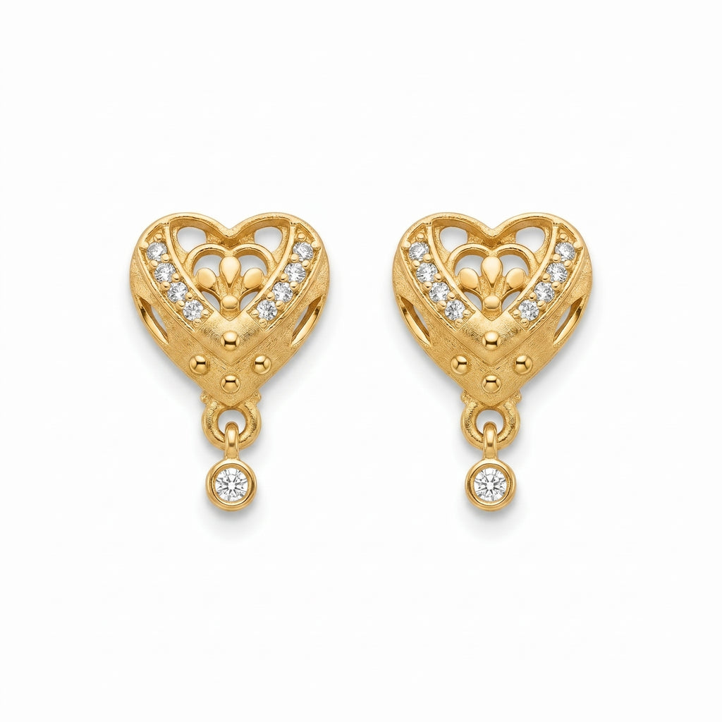 Royal Heart Sparkle Drop Earrings