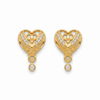 Royal Heart Sparkle Drop Earrings