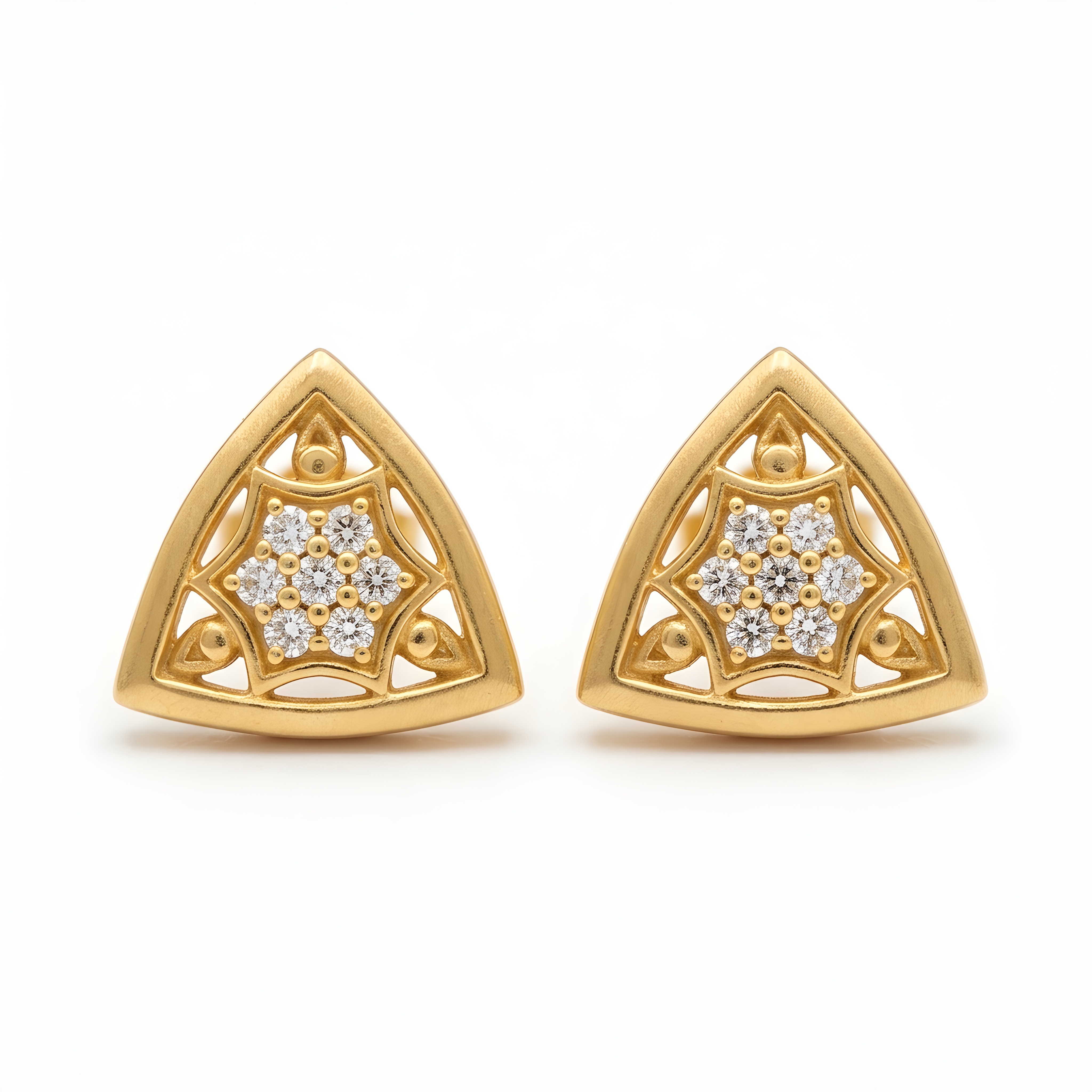 Celestial Bloom Triangle Studs Secondary image
