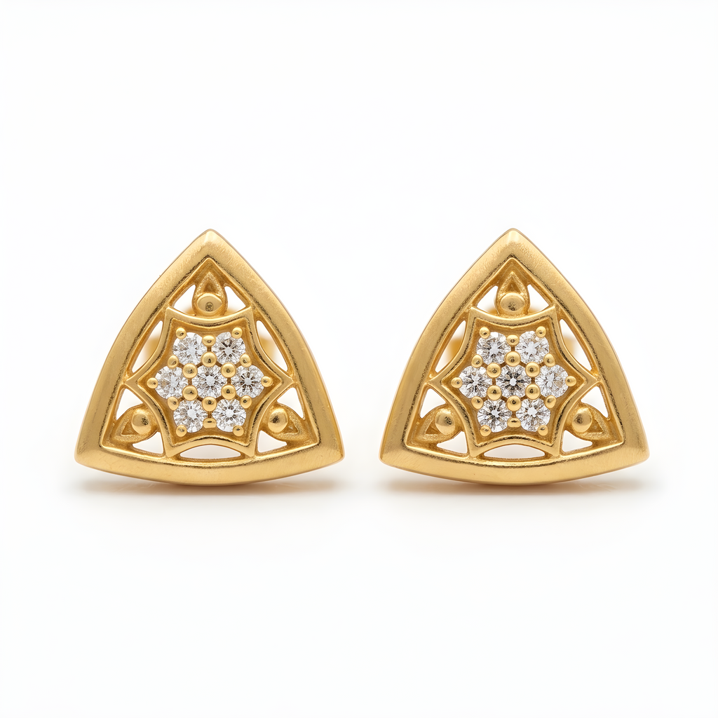Celestial Bloom Triangle Studs