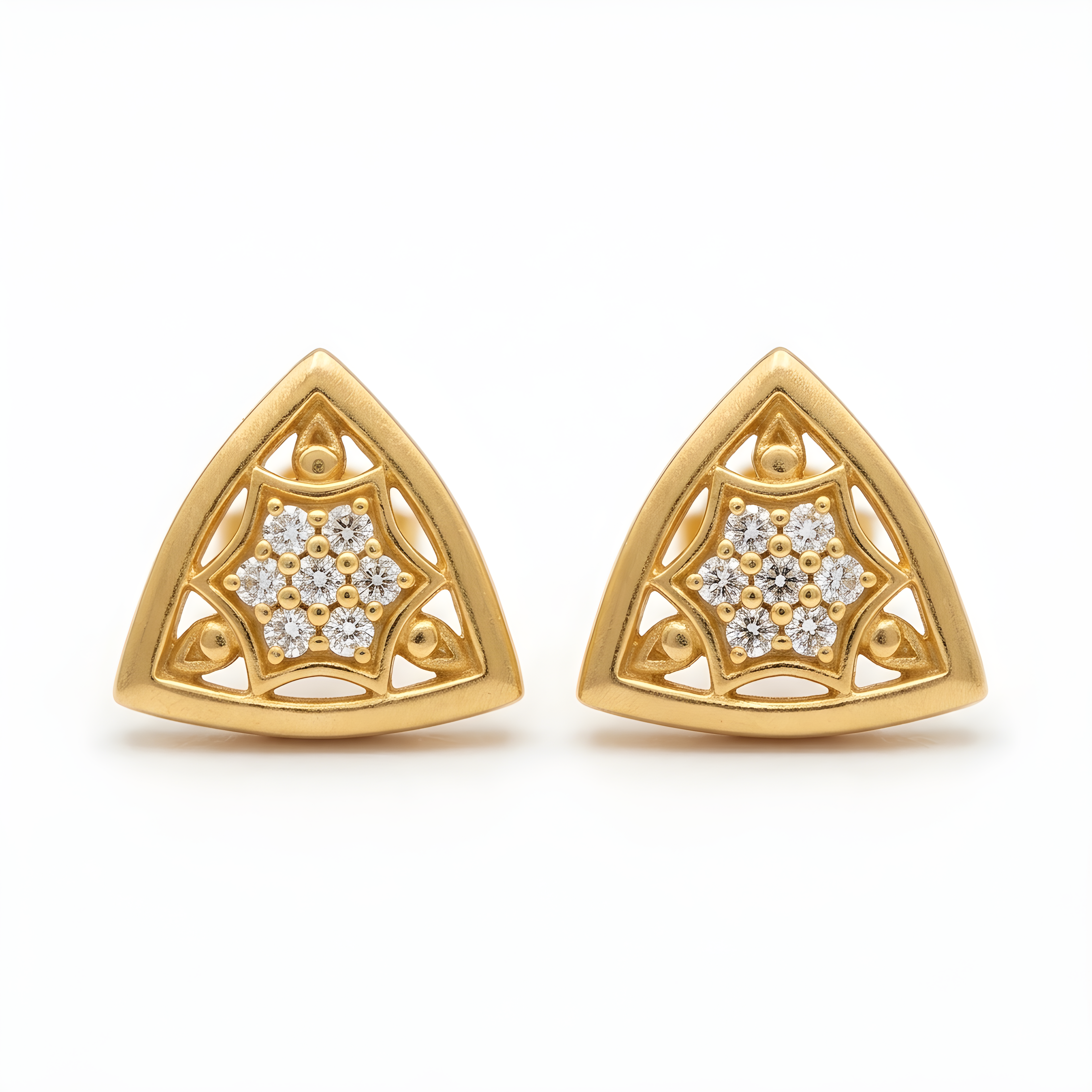 Celestial Bloom Triangle Studs