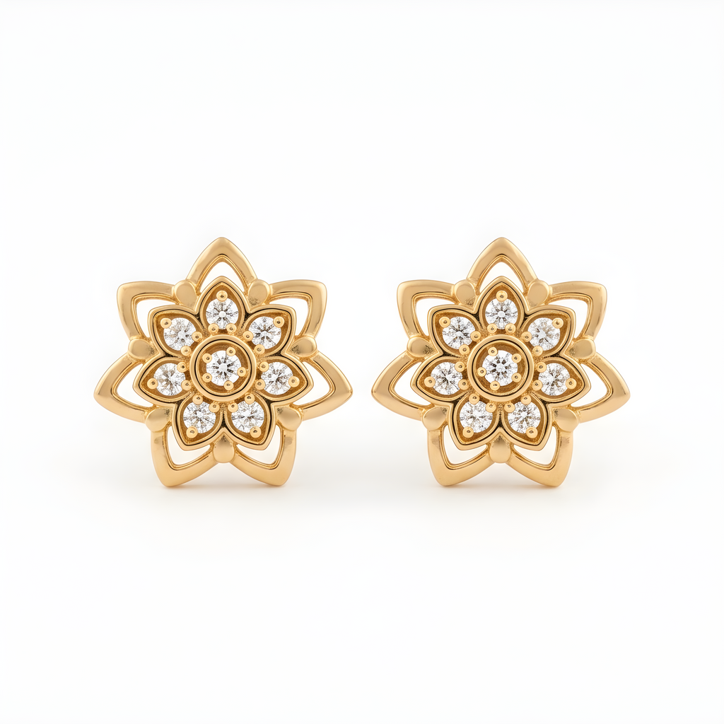 Radiant Blossom Star Studs