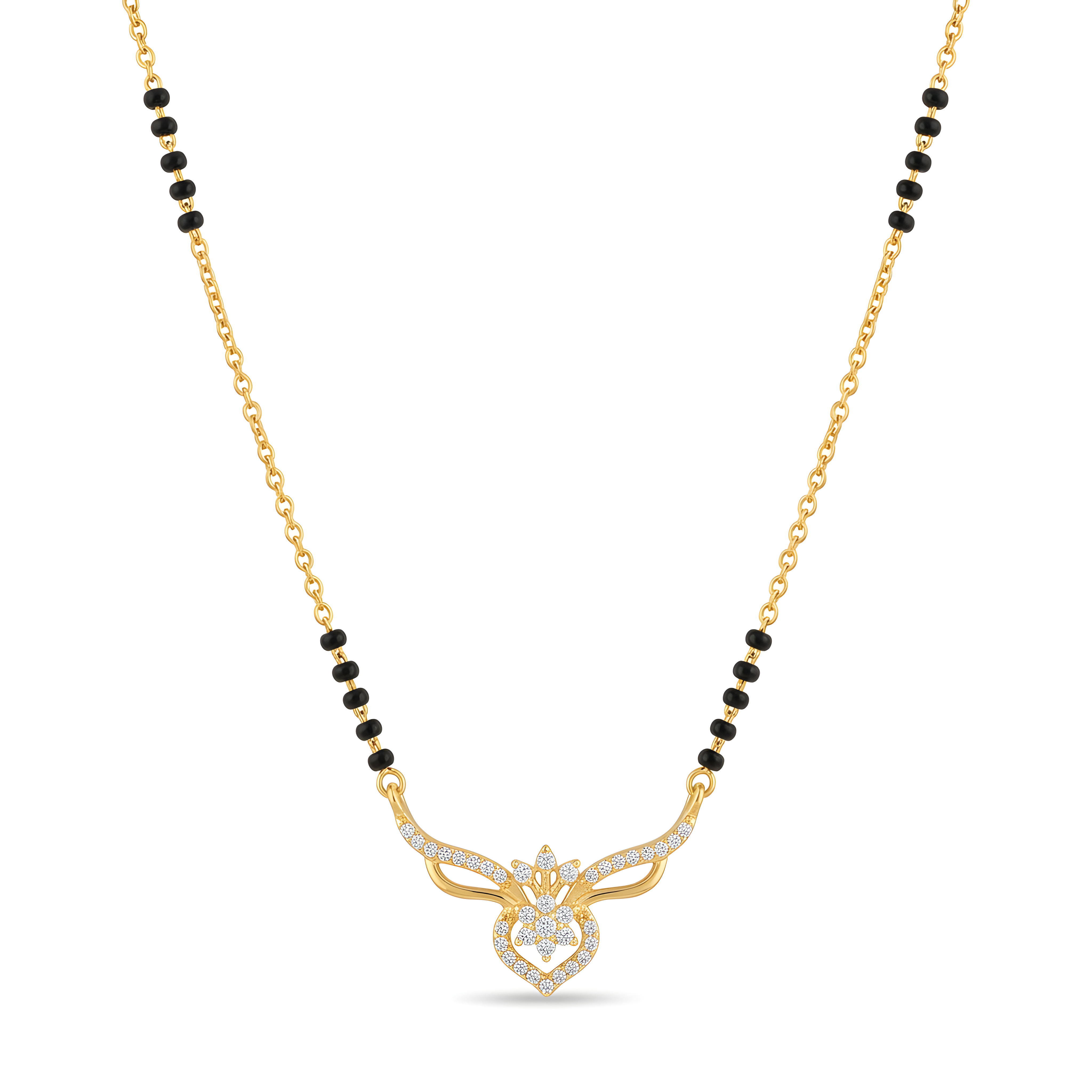 Royal Flutter Heart Mangalsutra Main image